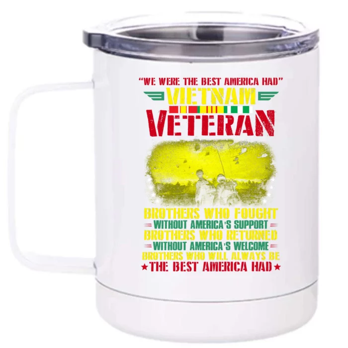 Best America Viet Nam Veteran Front & Back 12oz Stainless Steel Tumbler Cup