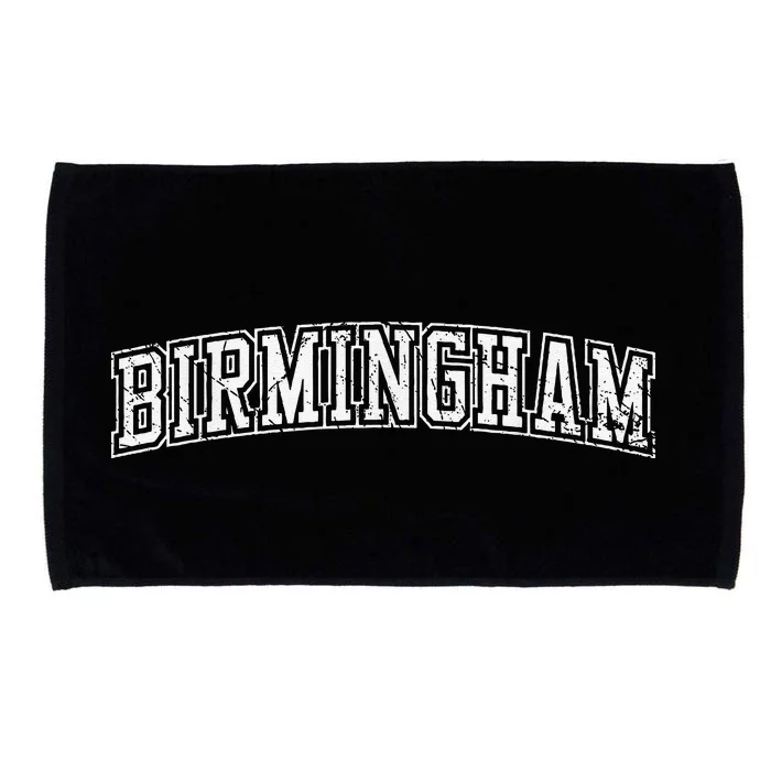 Birmingham Al Varsity Style Magic City Outline White Grunge Microfiber Hand Towel