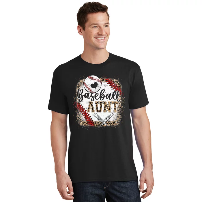 Baseball Auntie Vintage Leopard Baseball Pride T-Shirt