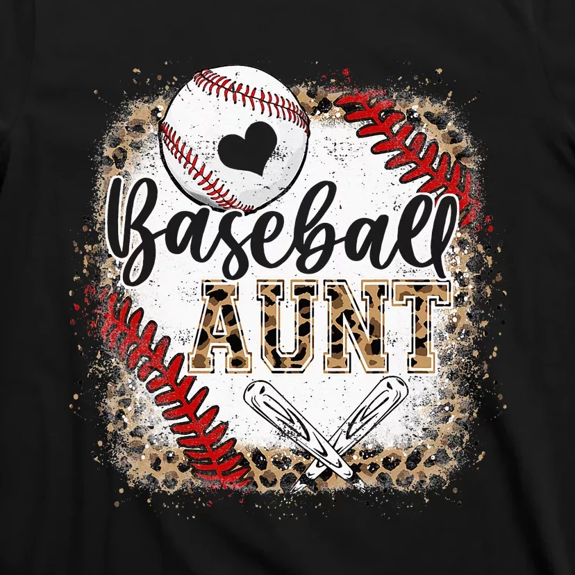 Baseball Auntie Vintage Leopard Baseball Pride T-Shirt