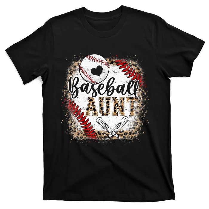 Baseball Auntie Vintage Leopard Baseball Pride T-Shirt