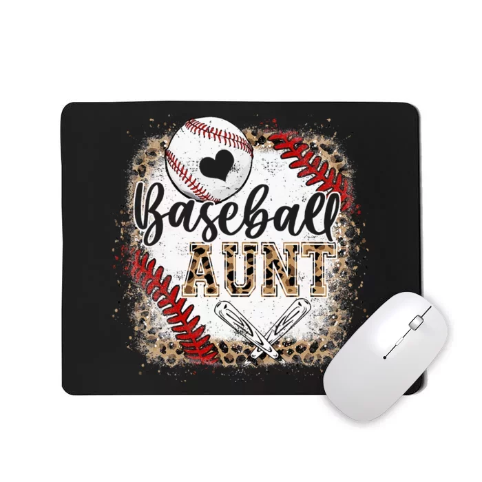 Baseball Auntie Vintage Leopard Baseball Pride Mousepad