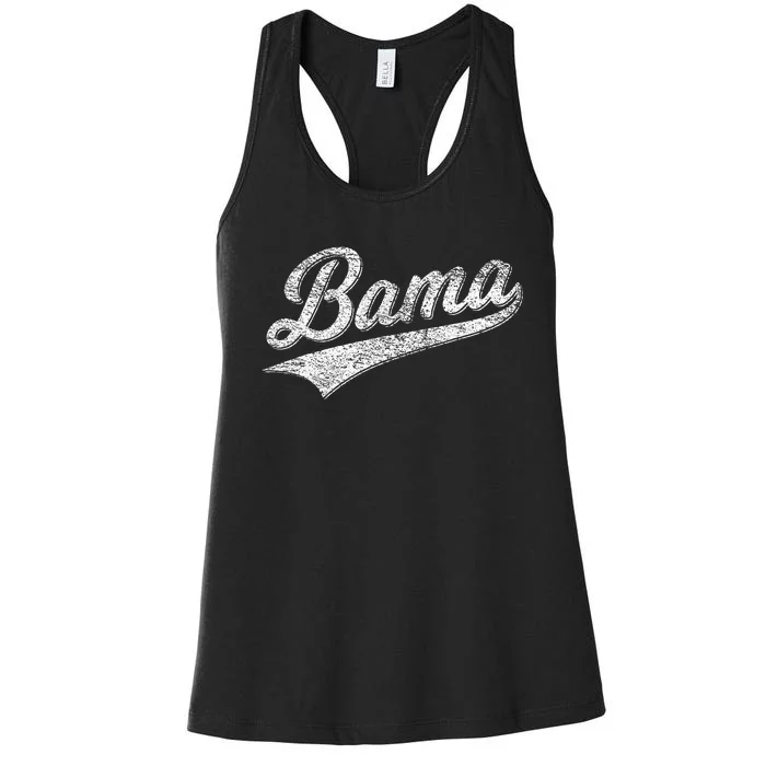 Bama Alabama Varsity Script Classic Sports Jersey Style Women's Racerback Tank