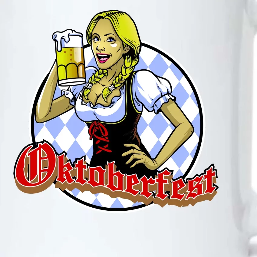 Bavarian Girl With A Glass of Beer Celebrating Oktoberfest Black Color Changing Mug