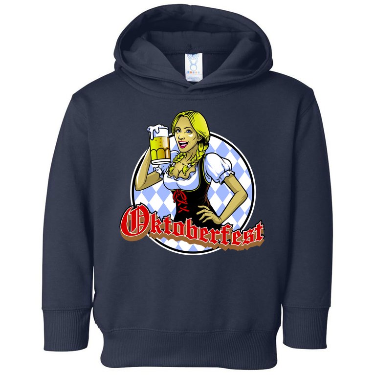 Bavarian Girl With A Glass of Beer Celebrating Oktoberfest Toddler Hoodie