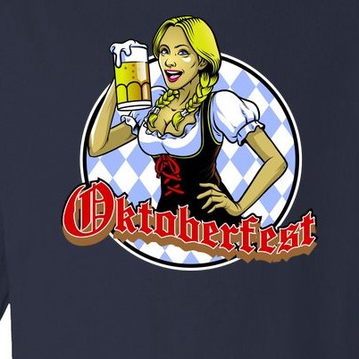 Bavarian Girl With A Glass of Beer Celebrating Oktoberfest Toddler Long Sleeve Shirt