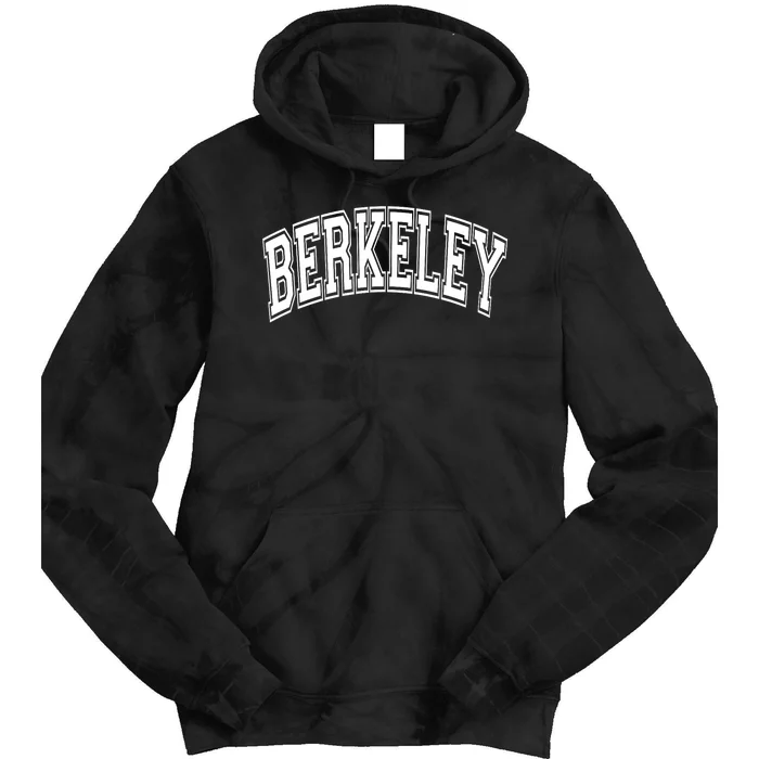 Berkeley Arched White Text Tie Dye Hoodie