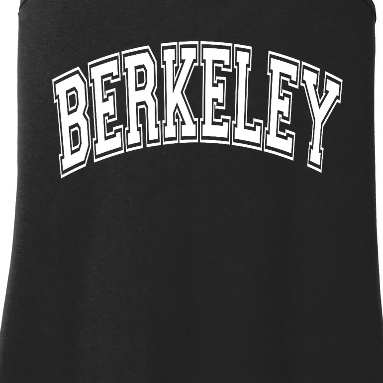 Berkeley Arched White Text Ladies Essential Tank