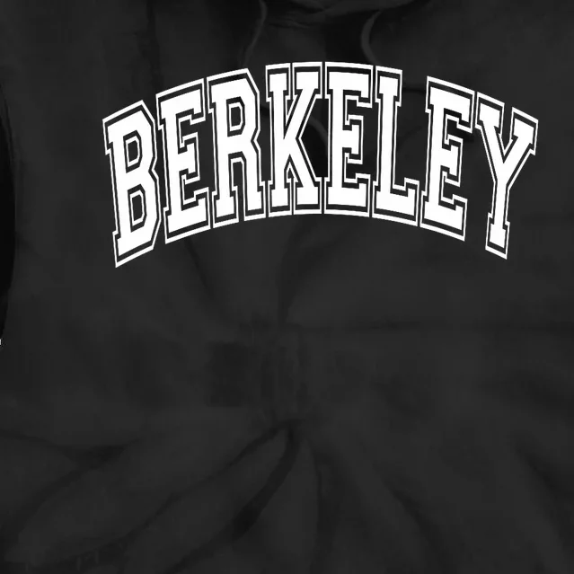 Berkeley Arched White Text Tie Dye Hoodie