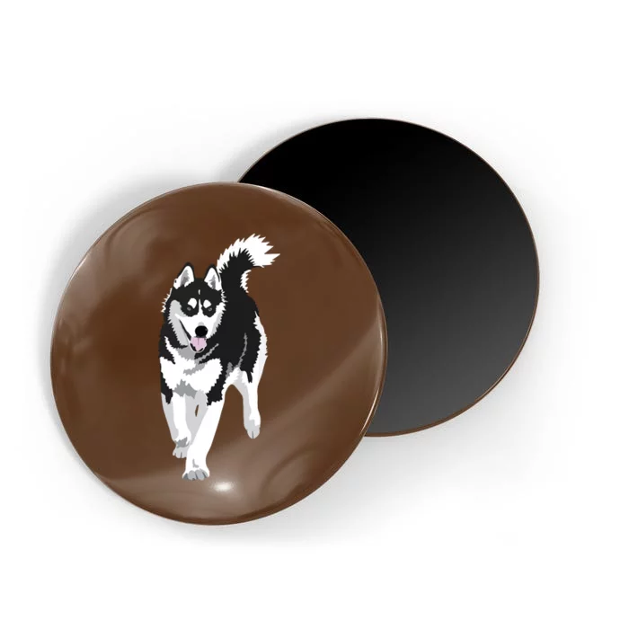 Black And White Siberian Husky Snow Dog Magnet