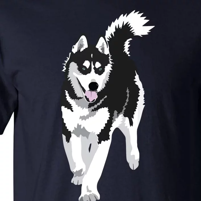 Black And White Siberian Husky Snow Dog Tall T-Shirt