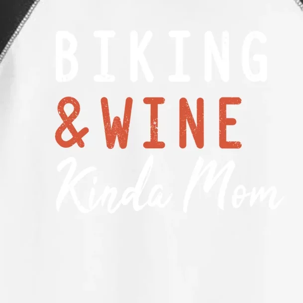 Biking And Wine Kinda Mom Mountain Bike Trails Bycicle Gift Toddler Fine Jersey T-Shirt