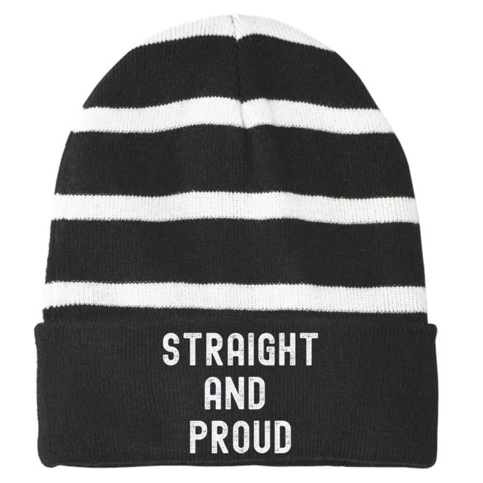 Black And White Celebration Striped Beanie with Solid Band