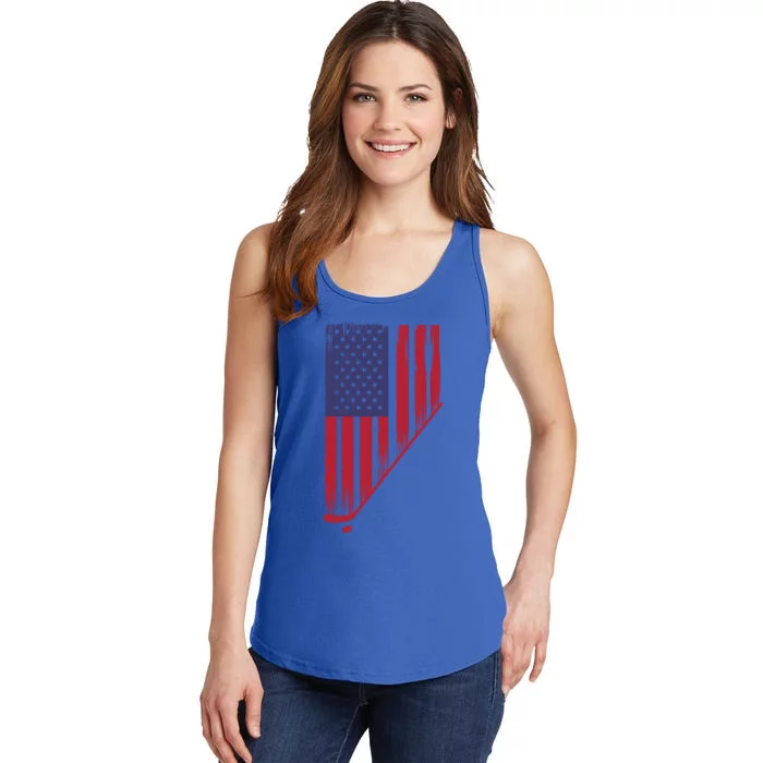 Beautiful America With Ice Hockey Cool Gift Ladies Essential Tank