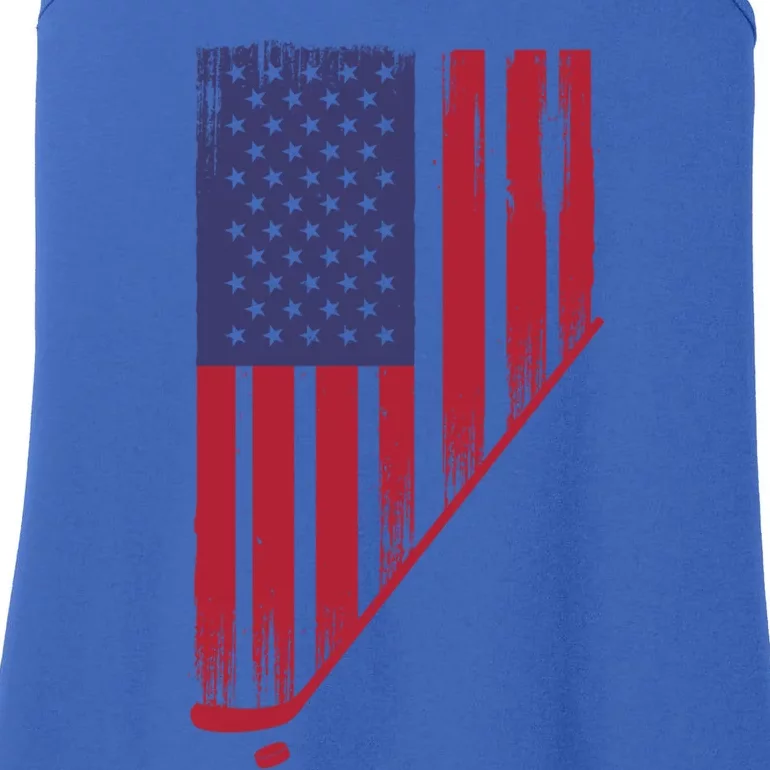 Beautiful America With Ice Hockey Cool Gift Ladies Essential Tank