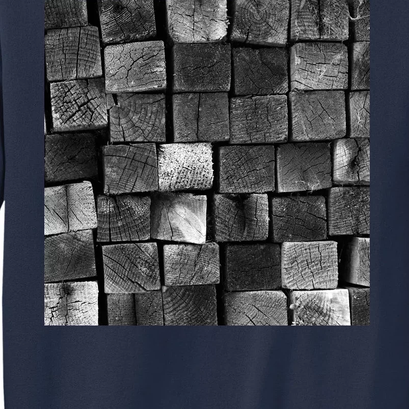 Black and white wood Bricks texture Pattern Sweatshirt