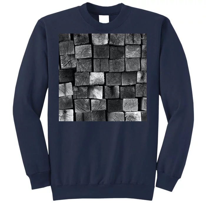 Black and white wood Bricks texture Pattern Sweatshirt