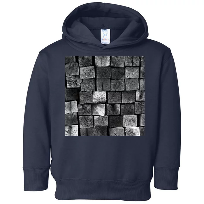 Black and white wood Bricks texture Pattern Toddler Hoodie