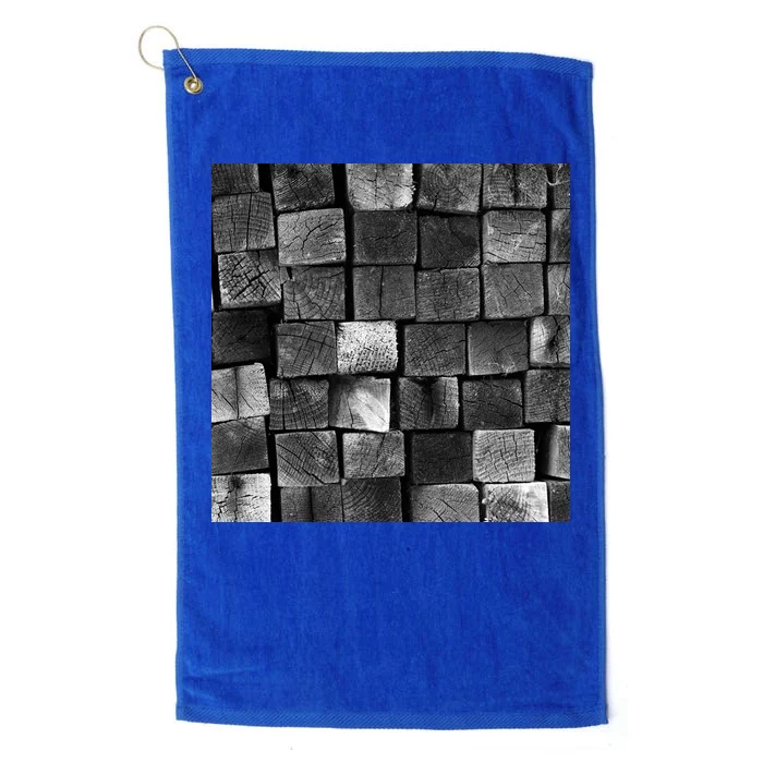 Black and white wood Bricks texture Pattern Platinum Collection Golf Towel