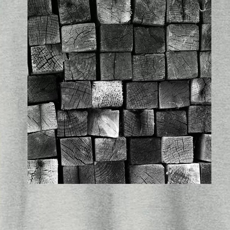 Black and white wood Bricks texture Pattern Women's Crop Top Tee