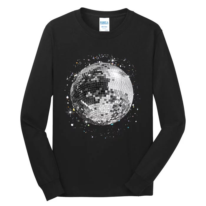 Black And White Disco Ball Club Retro Tall Long Sleeve T-Shirt