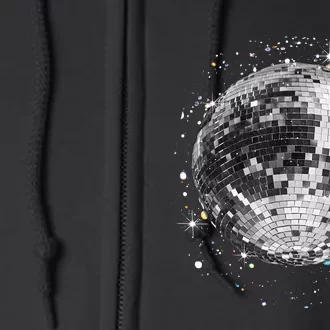 Black And White Disco Ball Club Retro Full Zip Hoodie