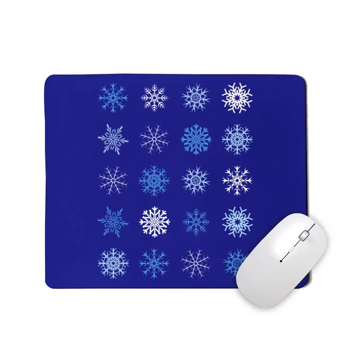 Blue And White Snowflakes Stacked Christmas Funny Gift Mousepad