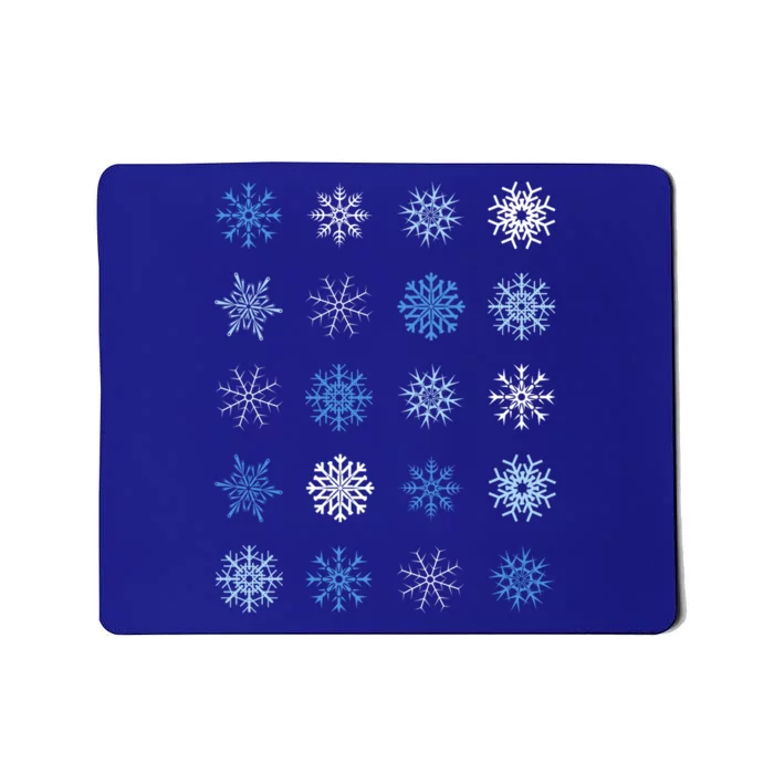 Blue And White Snowflakes Stacked Christmas Funny Gift Mousepad