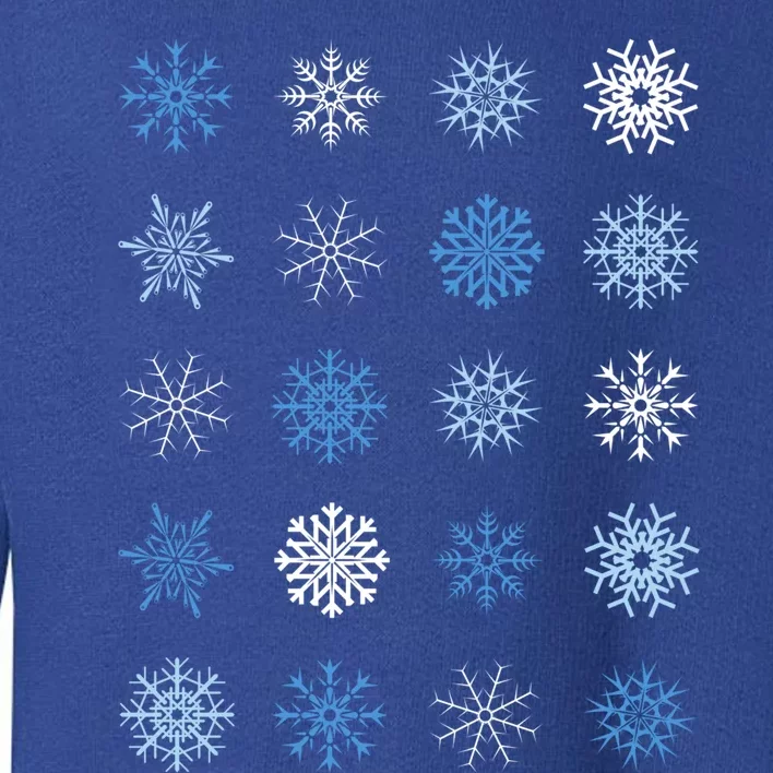 Blue And White Snowflakes Stacked Christmas Funny Gift Toddler Sweatshirt