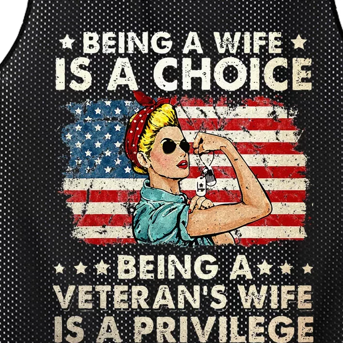 Being A Wife Is A Choice Being A Veterans Wife Is Privilege Mesh Reversible Basketball Jersey Tank