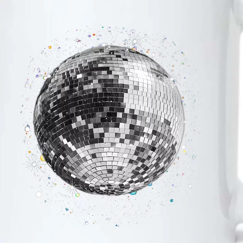 Black And White Disco Ball Club Retro Black Color Changing Mug