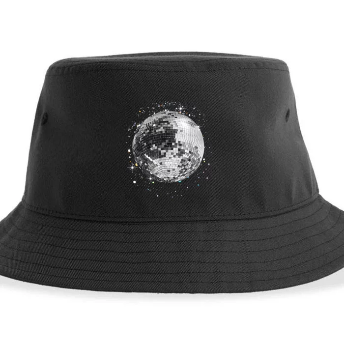 Black And White Disco Ball Club Retro Sustainable Bucket Hat