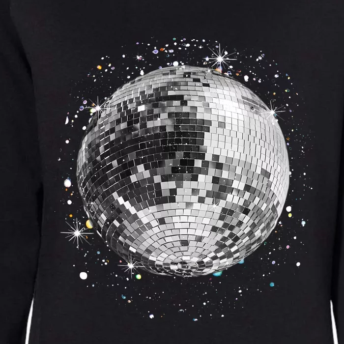 Black And White Disco Ball Club Retro Womens California Wash Sweatshirt