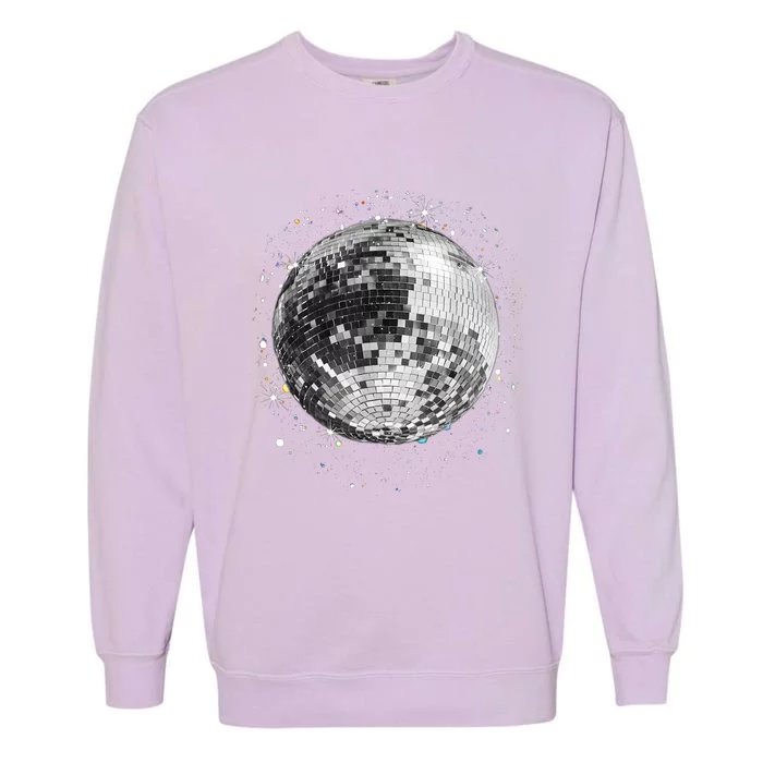 Black And White Disco Ball Club Retro Garment-Dyed Sweatshirt