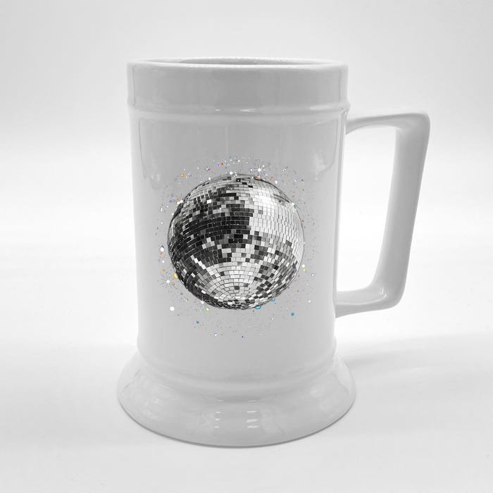 Black And White Disco Ball Club Retro Front & Back Beer Stein