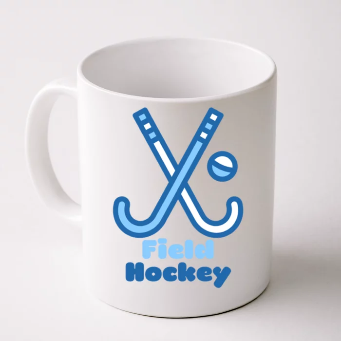 Blue And White Field Hockey Sticks Ball Meaningful Gift Front & Back Coffee Mug