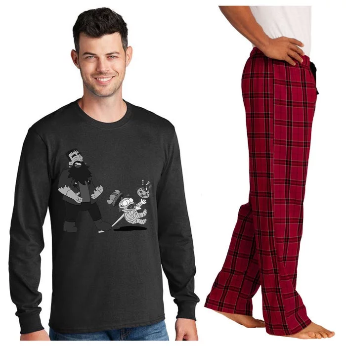 Black And White Viking Halloween Spooky Fun Long Sleeve Pajama Set