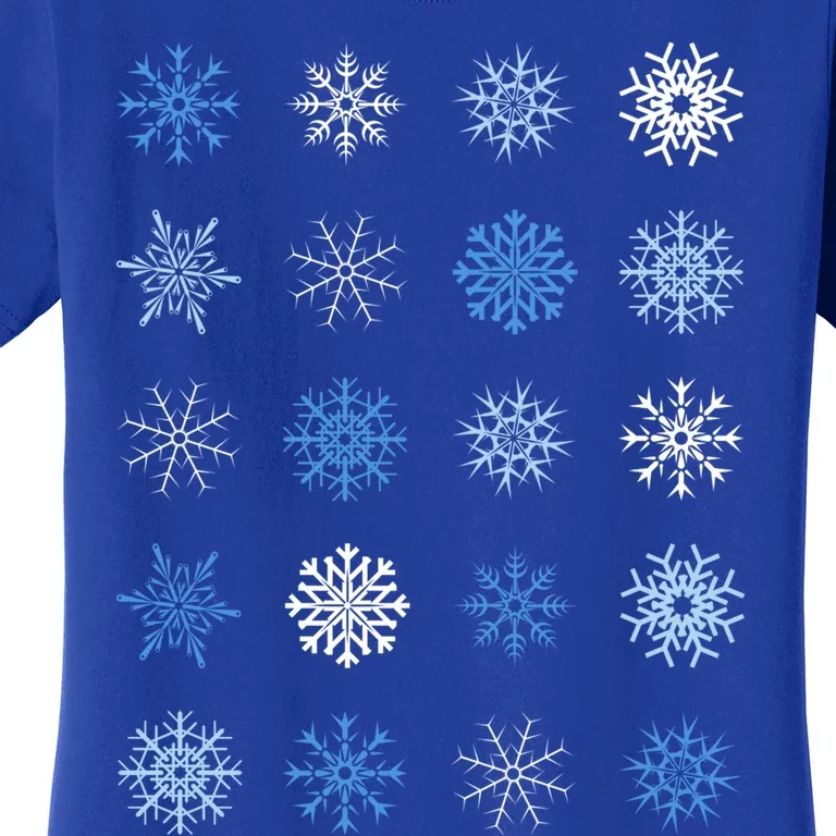 Blue And White Snowflakes Stacked Christmas Great Gift Women's T-Shirt