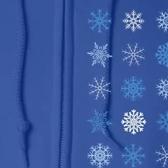 Blue And White Snowflakes Stacked Christmas Great Gift Full Zip Hoodie