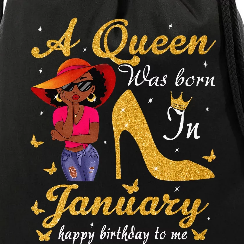 Birthday Afro Wo Sun Hat A Queen Was Born In January Drawstring Bag