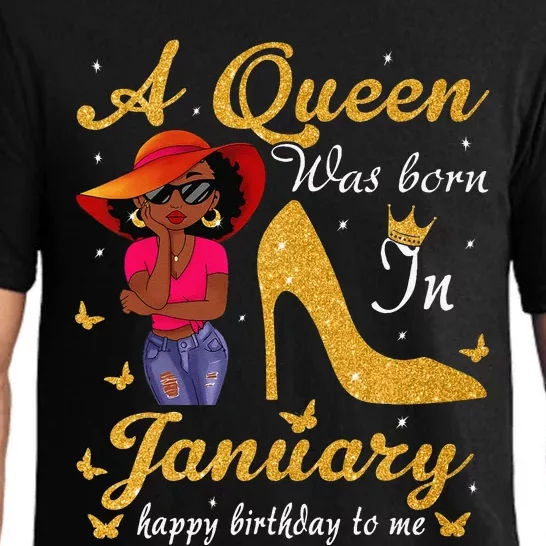 Birthday Afro Wo Sun Hat A Queen Was Born In January Pajama Set