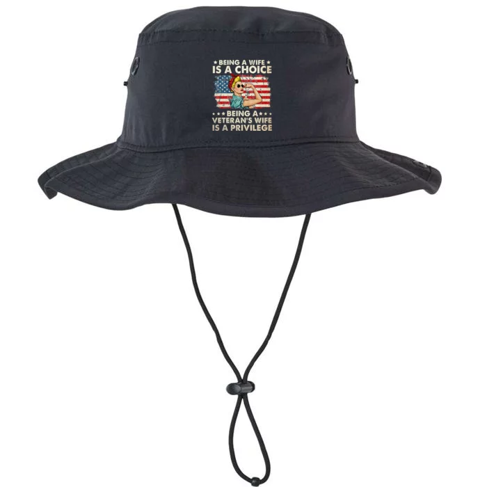 Being A Wife Is A Choice Being A Veterans Wife Is Privilege Legacy Cool Fit Booney Bucket Hat