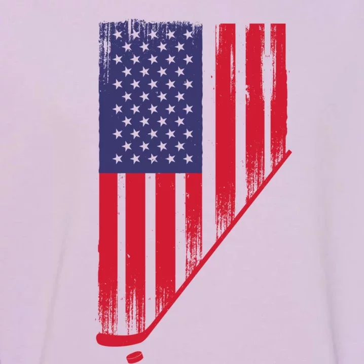 Beautiful America With Ice Hockey Gift Garment-Dyed Sweatshirt