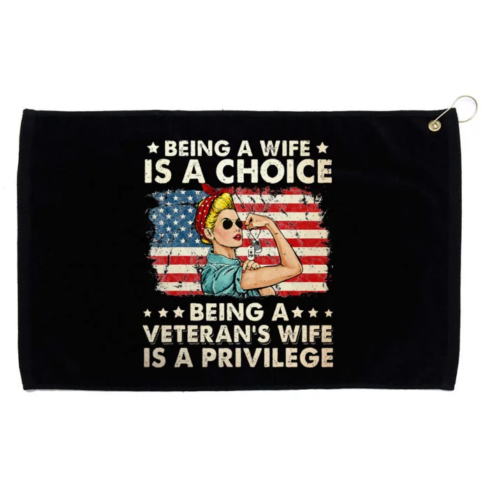 Being A Wife Is A Choice Being A Veterans Wife Is Privilege Grommeted Golf Towel