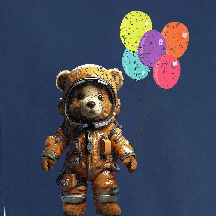 Bear Astronaut with Balloons Garment-Dyed Sweatshirt