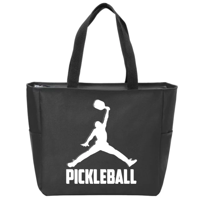 Black And White Pickleball Sports Logo Zip Tote Bag