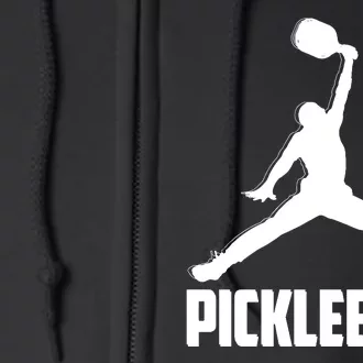 Black And White Pickleball Sports Logo Full Zip Hoodie