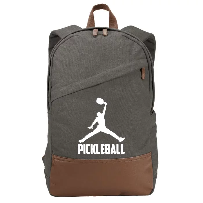 Black And White Pickleball Sports Logo Cotton Canvas Backpack