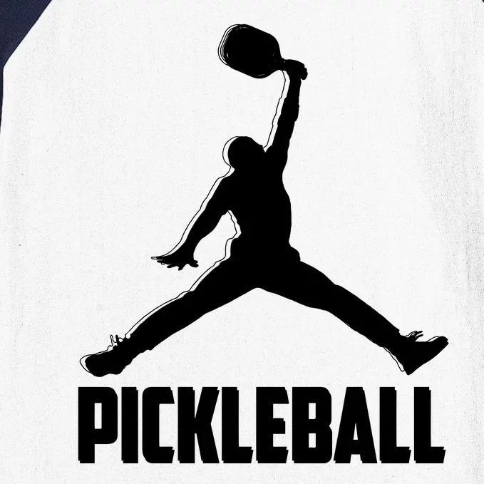 Black And White Pickleball Sports Logo Baseball Sleeve Shirt