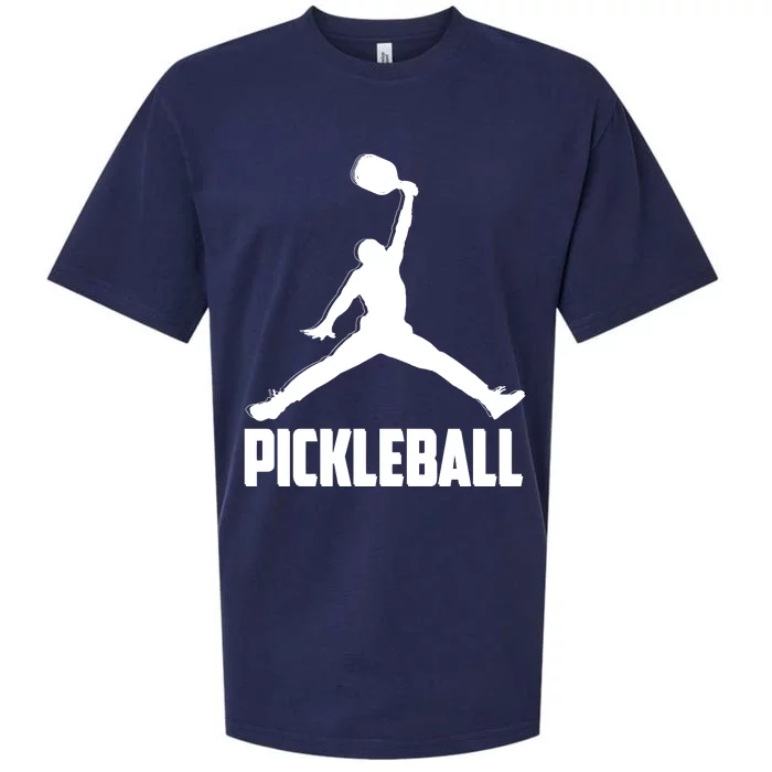 Black And White Pickleball Sports Logo Sueded Cloud Jersey T-Shirt